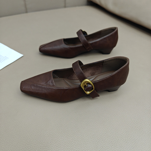 日常通勤浅口单鞋 韩版 2025新款 粗跟一字带玛丽珍女鞋 气质百搭时尚