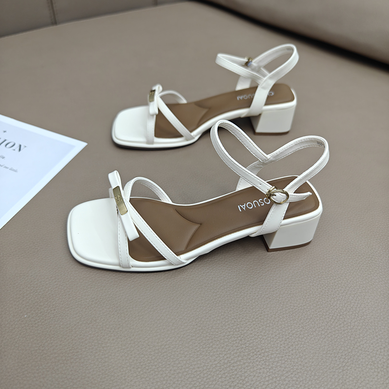 法式绝美时装凉鞋女夏外穿蝴蝶结