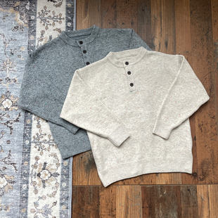 WHOA HA25AW复古亨利领毛衣男基础宽松新贵老钱风针织衫