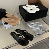 XIANG 夏外穿夹角凉拖鞋 FAN DING 法式 方头人字拖鞋 浅口低跟韩版