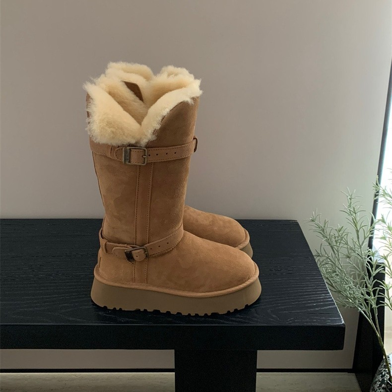 长筒骑士雪地靴厚底2025冬季新款加绒保暖东北雪地百搭时尚靴子