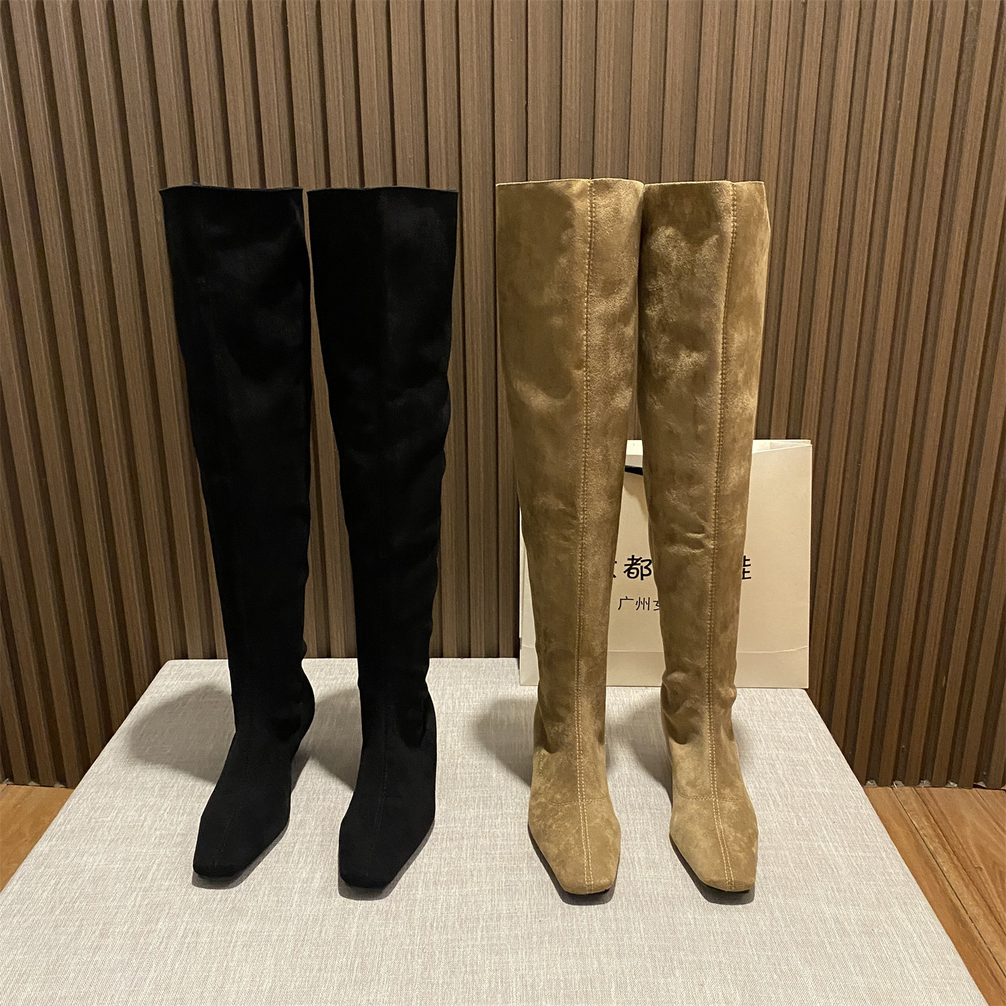 韩版复古过膝长靴粗跟高筒靴2025秋冬新款瘦瘦靴法式弹力靴长筒靴,女鞋,骑士靴,淘宝优惠券,粉丝福利购,淘宝优惠卷