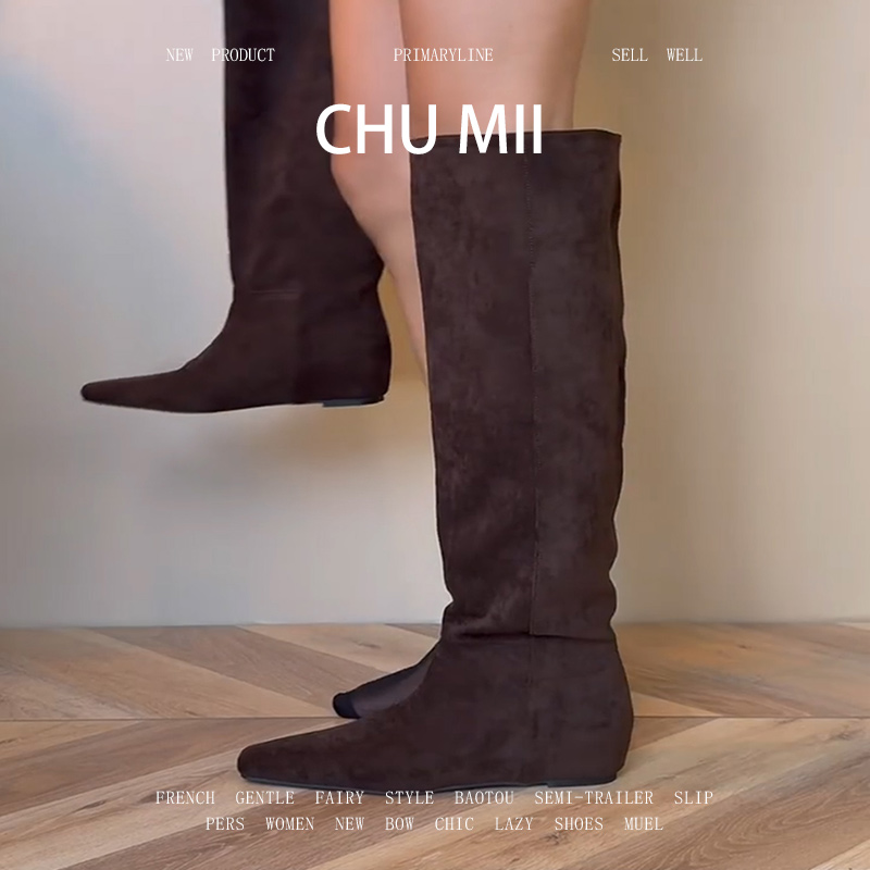 羊皮版~复古绒面不过膝长