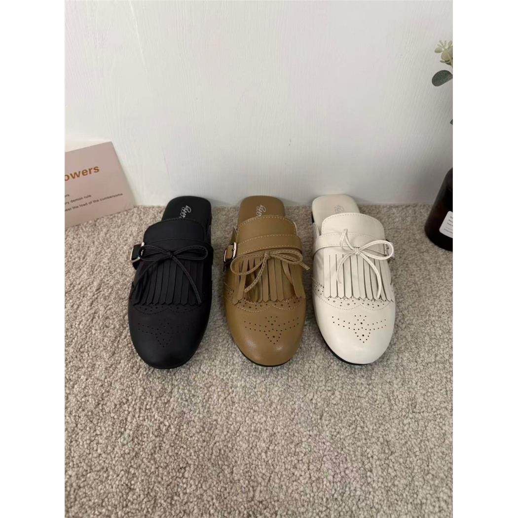 潮流雕花流苏厚底勃肯鞋女2026春季新款复古棕色一脚蹬包头半拖鞋,女鞋,勃肯鞋/软木鞋,淘宝优惠券,粉丝福利购,淘宝优惠卷