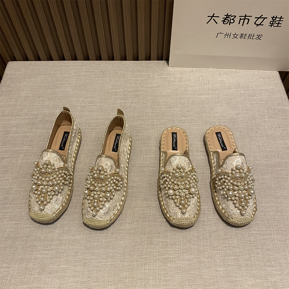 渔夫鞋女2023新款夏季透气网面一脚蹬妈妈单网鞋薄款布鞋孕妇平底