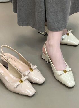 KE LI QI  温柔风包头凉鞋女2026新款百搭通勤粗跟晚晚鞋不累脚