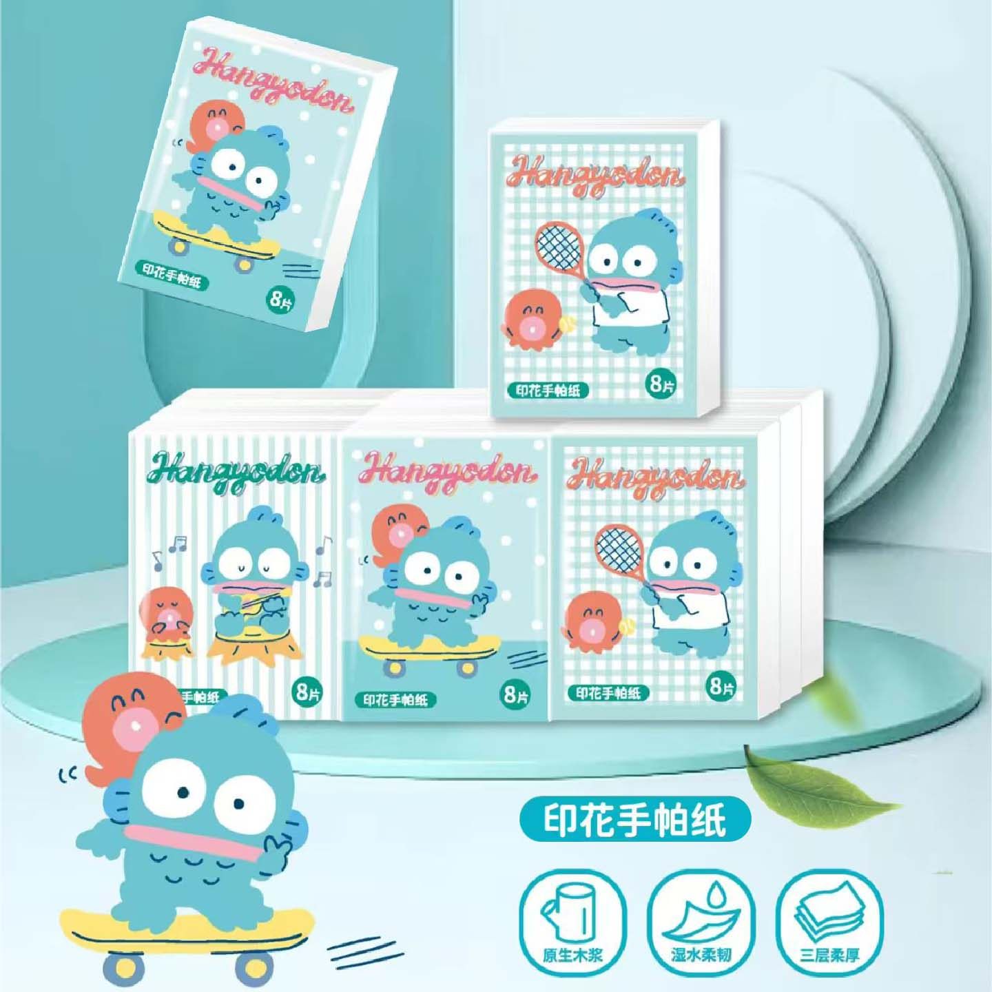 三丽鸥正版印花手帕纸可爱卡通便携式随身纸巾柔软亲肤小包纸巾萌