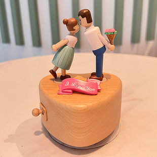 森活木质有趣音乐盒摩天轮卡农八音盒生日男女朋友女友圣诞节礼物