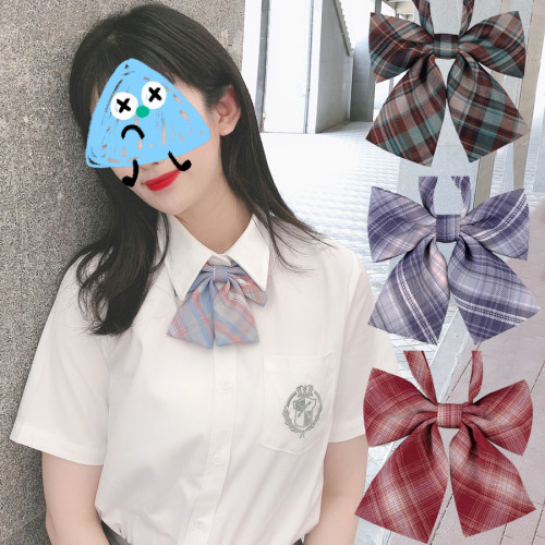 新款手作校园风青春格子制服配饰