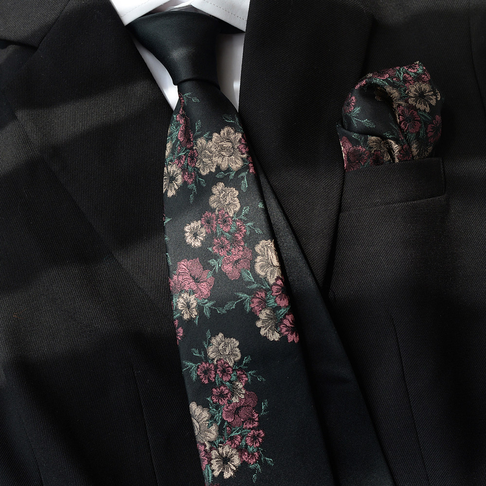 复古时尚商务领带真丝独特花纹