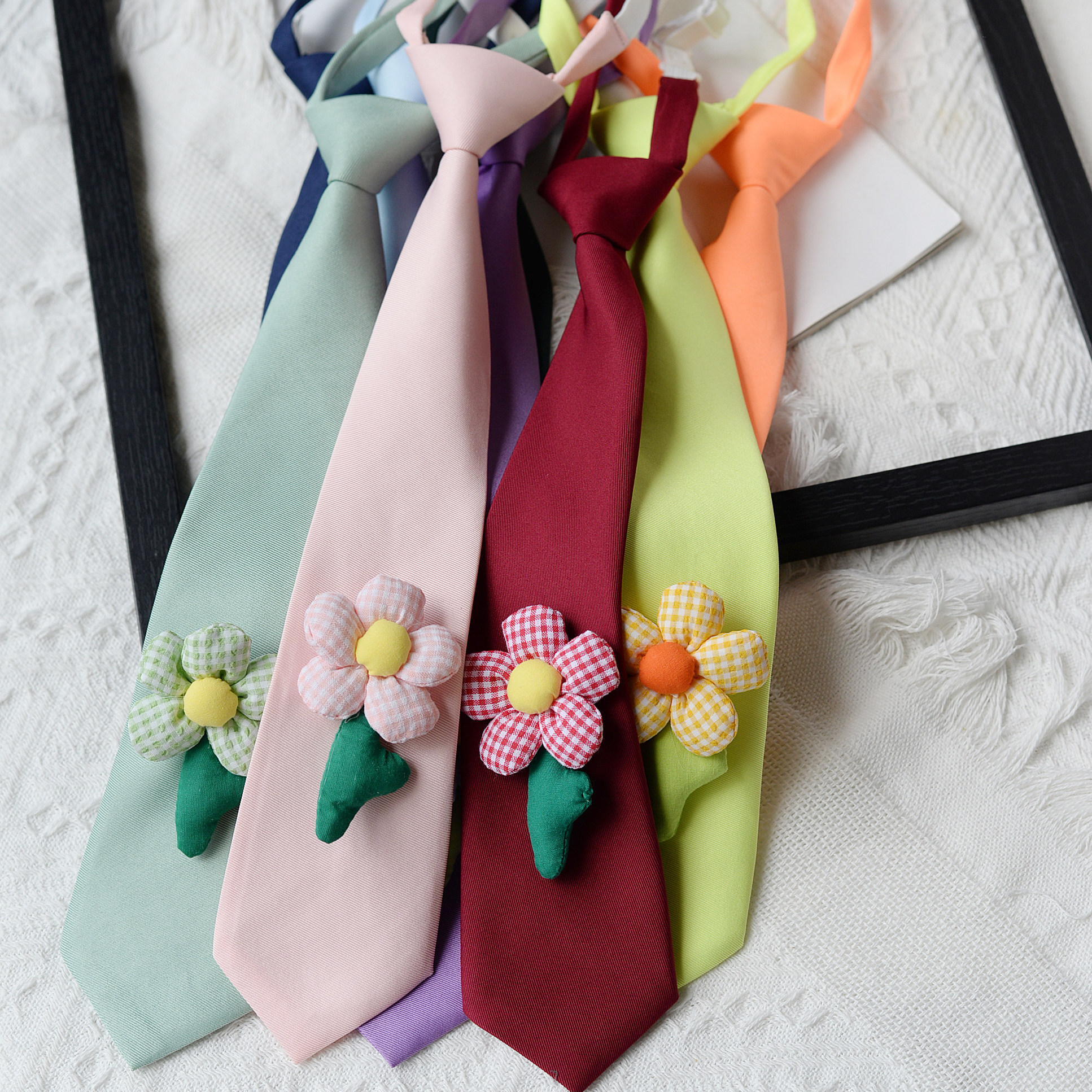 向阳花朵装饰领带优雅甜美文艺