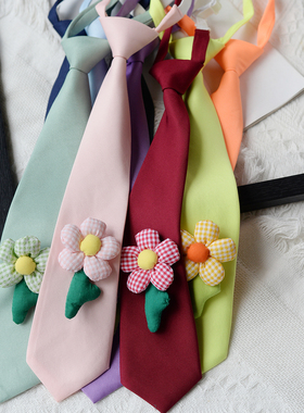 优雅甜美向阳花朵装饰领带女免打百搭文艺多色衬衫jk配饰青春潮流