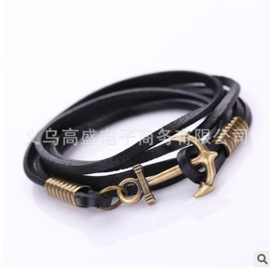 Best Gift For Women Leather Bracelet Men Anchor Bracelets