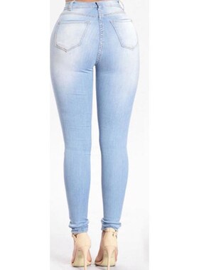 2018Fashion elastic jeans women penci pants women trousers