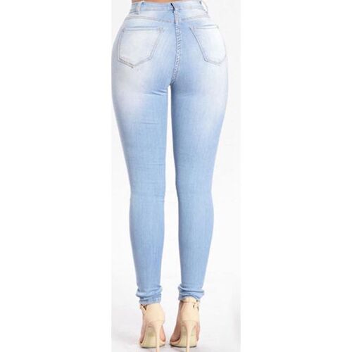 2018Fashion elastic jeans women penci pants women trousers