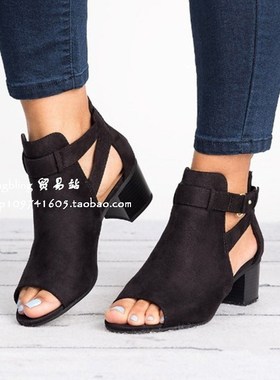 Woman Sandals Summer Pumps High Heels Shoes Plus Size 35-43