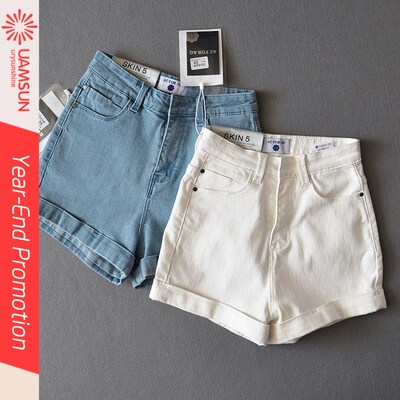 2019 women elastic denim shorts jeans summer fashion pants