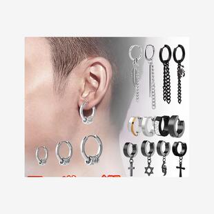 Men's women's earrings single hiphop ear studs tide earing