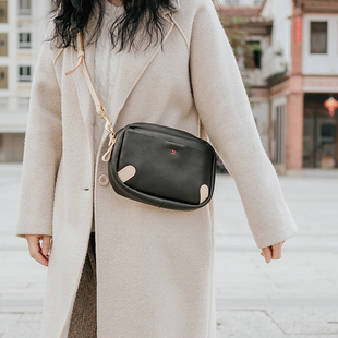 手工真皮胶囊小挎包 LINEAR TANGENT 拉链女士肩背包 切線派