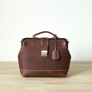 相机包英伦医生包纯手工牛皮复古手提口金包真皮斜挎包