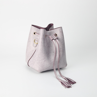 LINEAR手缝雾蜡植鞣真皮复古水桶包单肩斜挎包 TANGENT 切線派