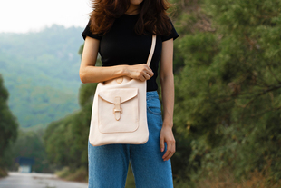 简约百搭真皮女包 手工真皮复大容量hobo单肩托特包女 切線派