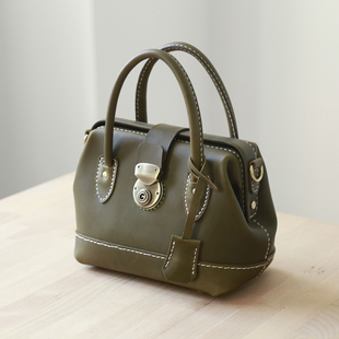 英伦 医生包纯手工复古手提口金包真皮斜挎包 杜勒斯