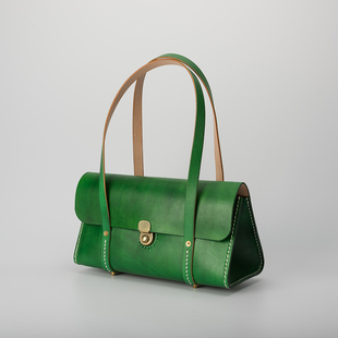 TANGENT LINEAR女士手提包三角手工真皮复古托特包