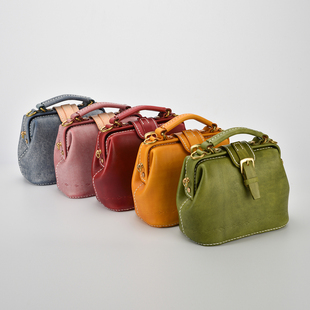 中 LINEAR医生包口金包真皮女士斜挎包 TANGENT 磁扣版 切線派