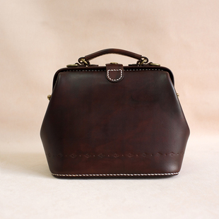 2019切線派TANGENT 医生包口金包皮真女士肩背包 LINEAR大容量