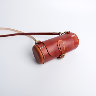 TANGENT LINEAR胶囊包真皮圆桶包腰鼓包女包单肩斜挎 切線派