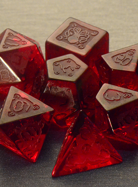 大师工艺COC跑团模组骰子DND龙与地下城克苏鲁周边宝石色子定制