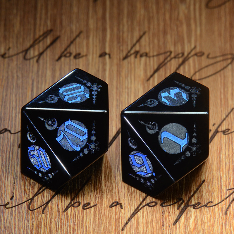 黑曜石生命计数器万智牌跑团定制数字骰子trpg桌游色子dnd克苏鲁
