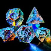 幻彩水晶trpg克苏鲁周边dnd20面coc跑团模组骰子礼品定制数字色子