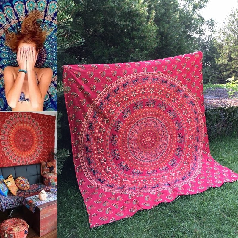 India Imported Mandala Cotton Double Single manual printing and dyeing curtain tablecloth Background clothin the Bedclothes , Sheet  category - from Buy2taobao.com to provide professional Taobao agent buy service