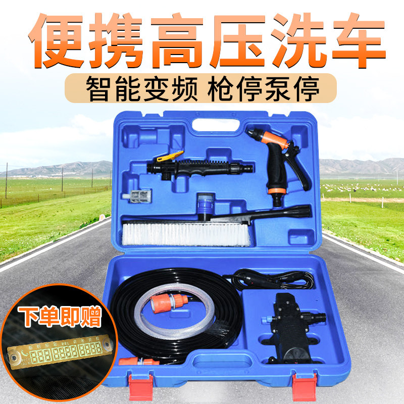 家用12v水泵 电动喷雾器隔膜泵微型洗车水泵220v电源 高压自吸泵