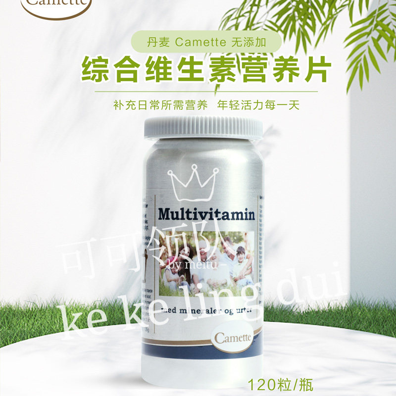 代购丹麦camette综合维生素提升精力矿物质补钙片素成人通用120粒