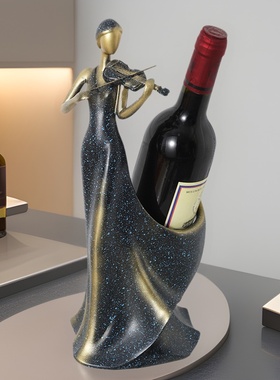创意高档客厅红酒架小提琴摆件家居玄关酒柜装饰品餐桌电视柜摆设