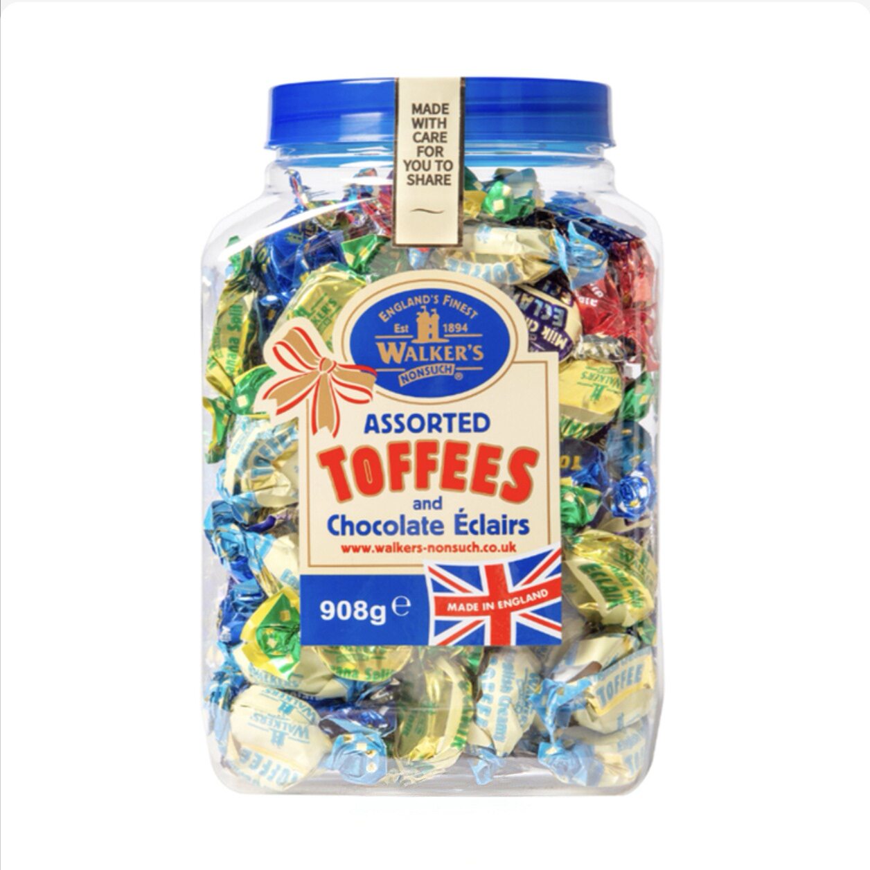 开市客代购英国进口沃尔克斯什锦太妃糖罐装糖果零食喜糖908g