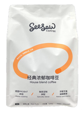 seesaw经典浓郁100%阿拉比卡深度烘培太妃糖巧克力风味咖啡豆