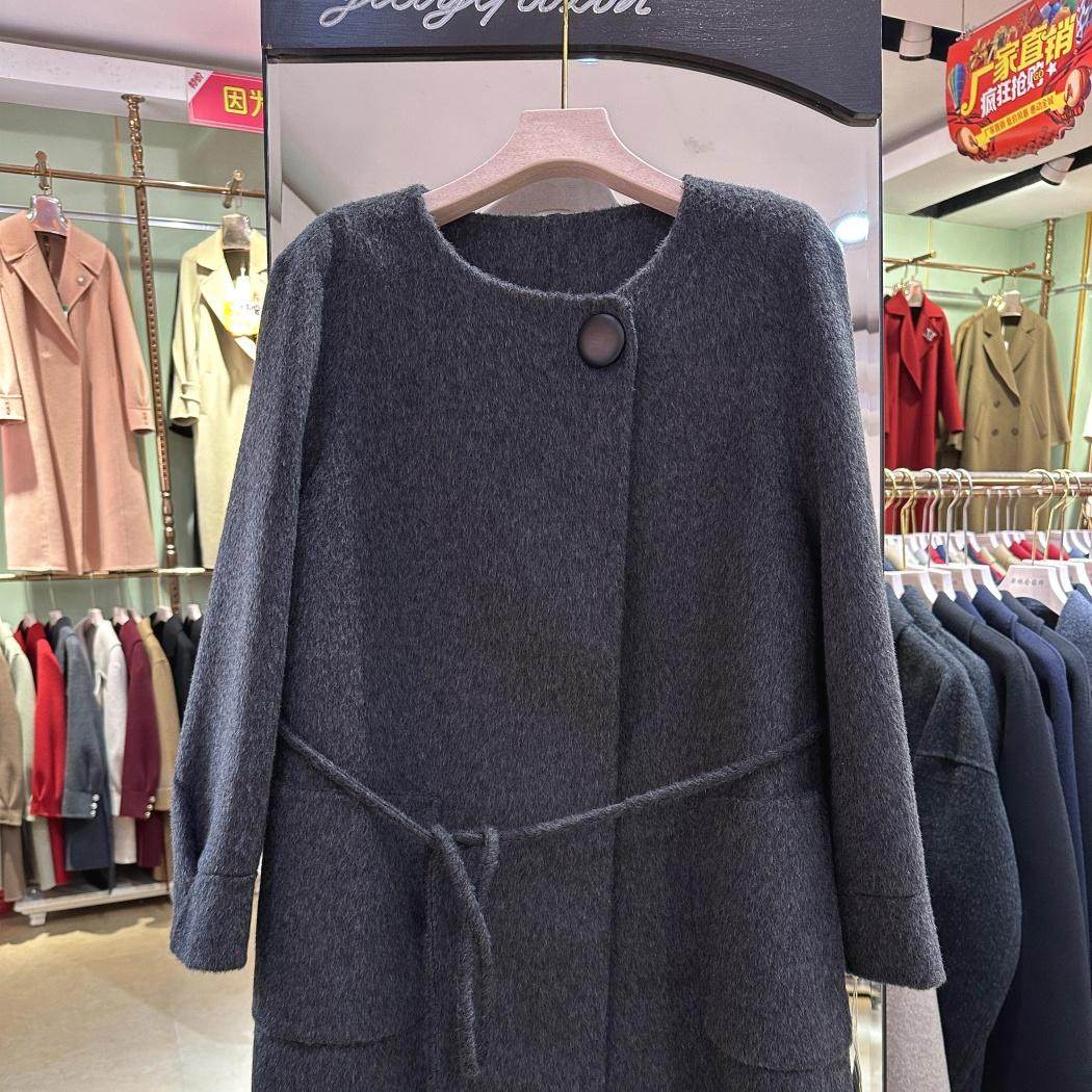 DF8790双面羊绒大衣女2025秋冬新款羊毛时尚短款毛呢外套正品3QR