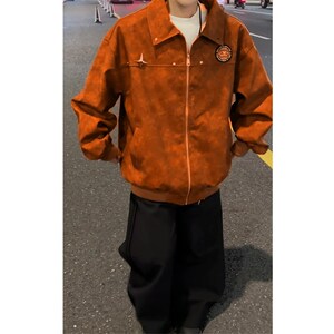 休闲男装新品港风冲锋衣多巴胺穿 高档皮衣1404-2-7890-p85图片