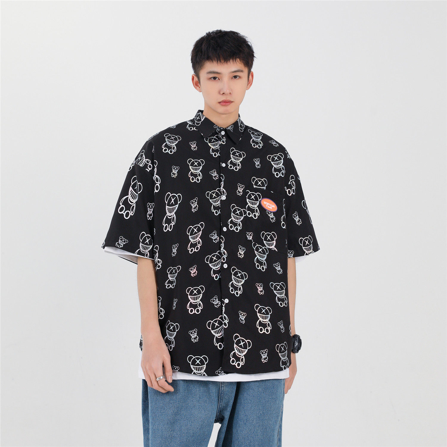 休闲男女装新品精品港风衬衣中性风衬衫714-2-C28-p53,男装衬衫,星座1404-2
