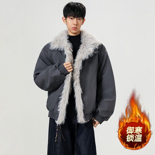 秋冬新款男士棉服外套毛领保暖加厚防风御寒宽松棉衣MY77920-P85