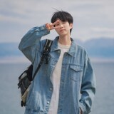 1404—1—9175—单P75男女新款休闲潮牛仔夹克外套，男装夹克，星座1404-2