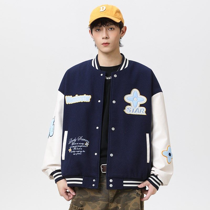 休闲男装女新港风冲锋衣尼子棒球服1404-1-99955-p85,男装夹克,星座1404-2