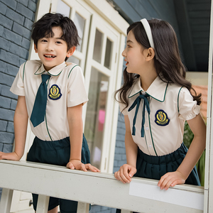 幼儿园园服夏装英伦风校服小学生六年级毕业照班服夏季套装JK制服