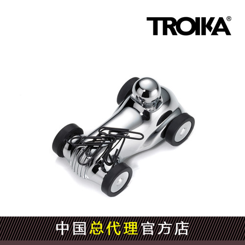 德国Troika 办公纸镇创新礼品银色赛车纸镇磁性回形针座 GAM15/CH