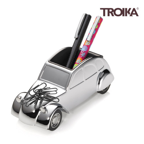 德国TROIKA创意回力汽车笔筒 桌上办公纸镇 磁力桌面收纳GAP02