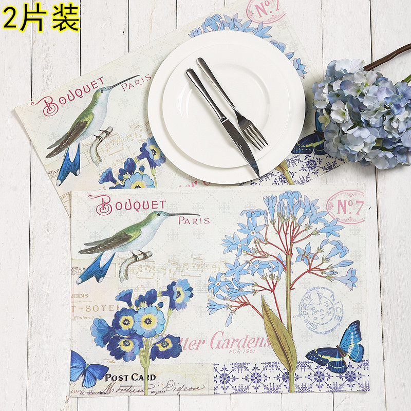 爱屋格林美式新款高颜值隔热西餐垫家用防烫防水餐桌装饰布艺垫子